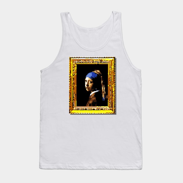 8-Bit Girl with a Pearl Earring Tank Top by GrumpyVulcan